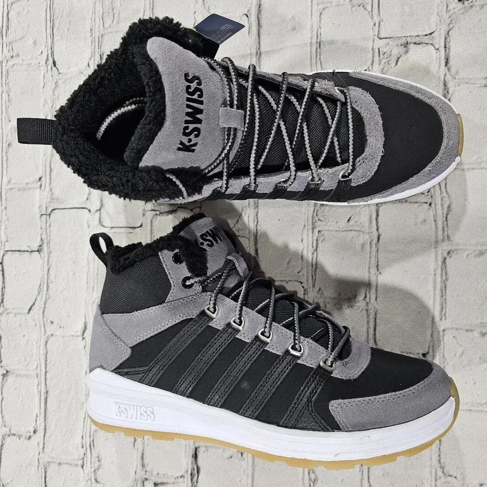 K-Swiss Vista Trainer Mid Winter 07145-024 Black Gray MENS SIZE 8